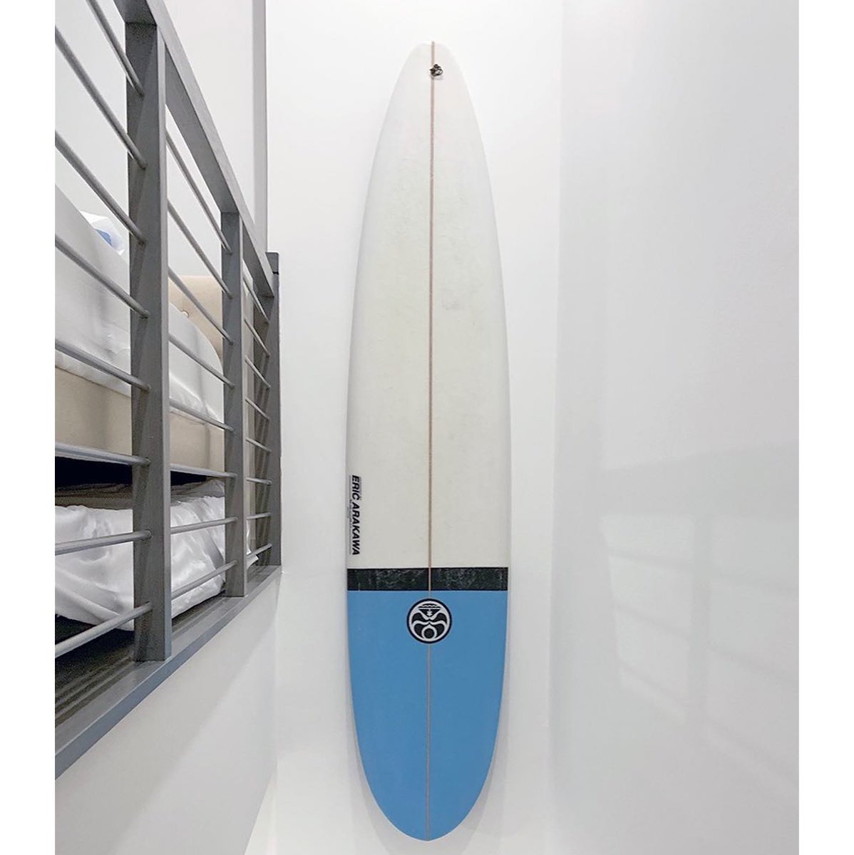 Shepps/Gnarwall Surfboard Wall Mount Hooks - Single Fin Surfboard Rack for Secure Storage - Perfect for Garage, Bedroom, or Beach House Organization