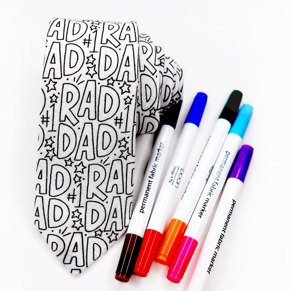 Premium Men's Necktie Set - Customizable Blank Tie with Fabric Markers for DIY Designs - Perfect for Weddings, Business Meetings & Creative Gifting