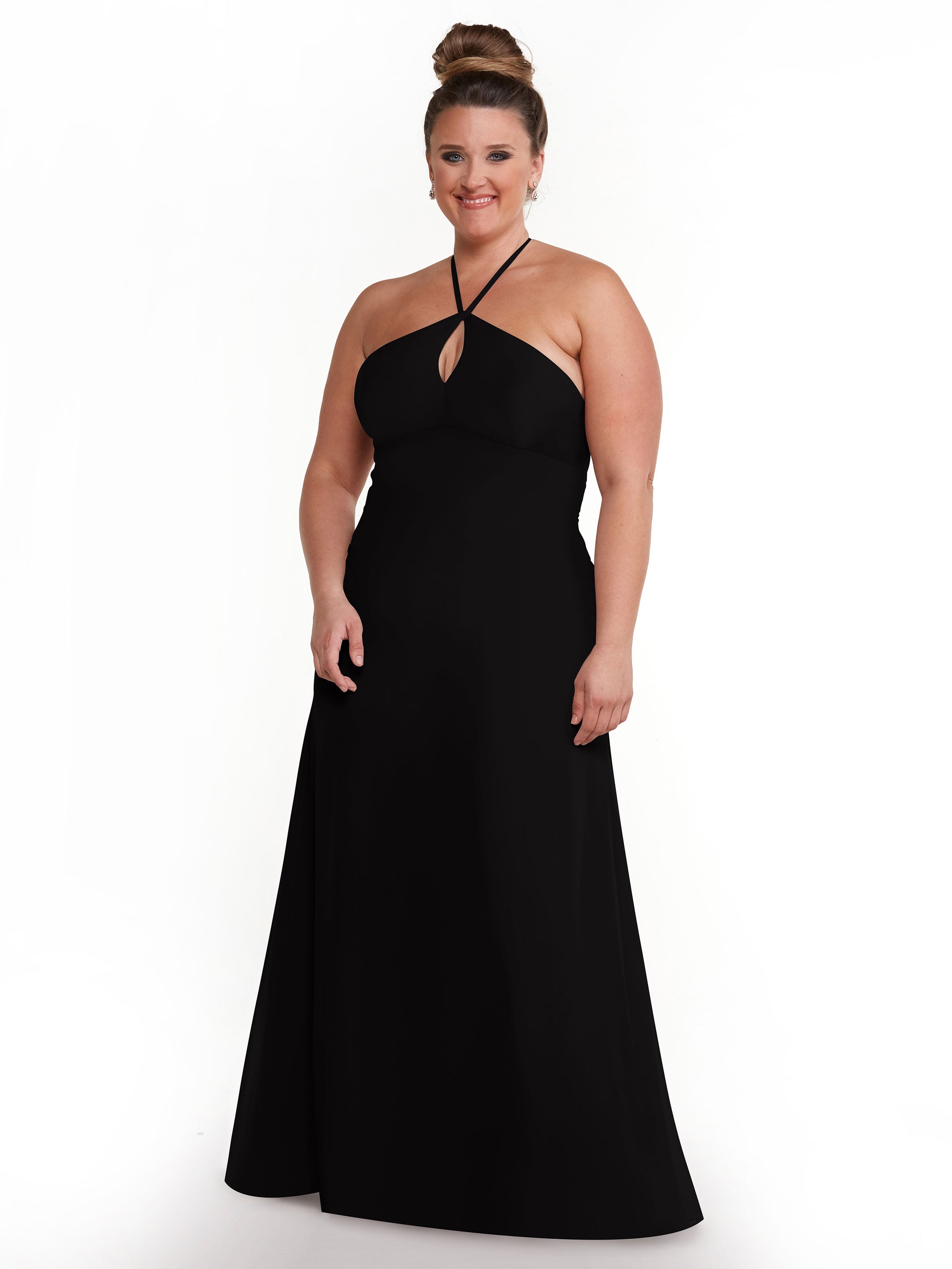 Elegant A-Line Chiffon Bridesmaid Dress with Keyhole Halter Neckline - Perfect for Weddings, Formal Events & Special Occasions