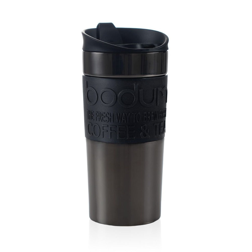 Bodum Black Insulated Travel Mug - Leak Proof Coffee Thermos for Hot & Cold Drinks - Perfect for Commuting, Hiking & Office Use