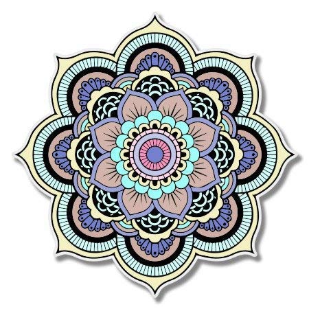 Carframes18 Pretty Mandala Vinyl Stickers - Waterproof Decals for Car Windows, Bumpers, Laptops & More | Perfect for Personalizing Vehicles, Tech Devices & Home Decor
