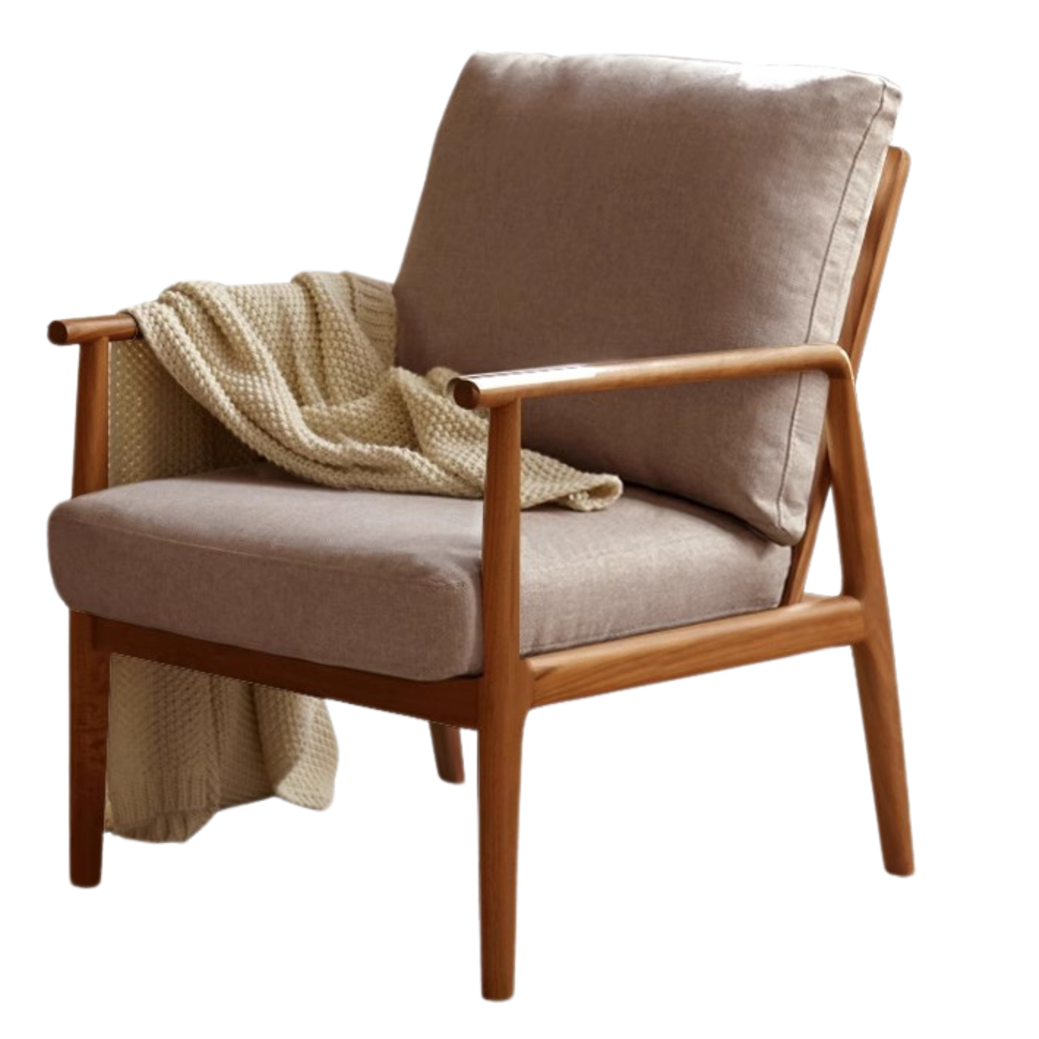 25.6x29.9x35.4 inch / 65x76x90сm / fabric smoked chestnut brown Cherry wood / Cherry sofa chair