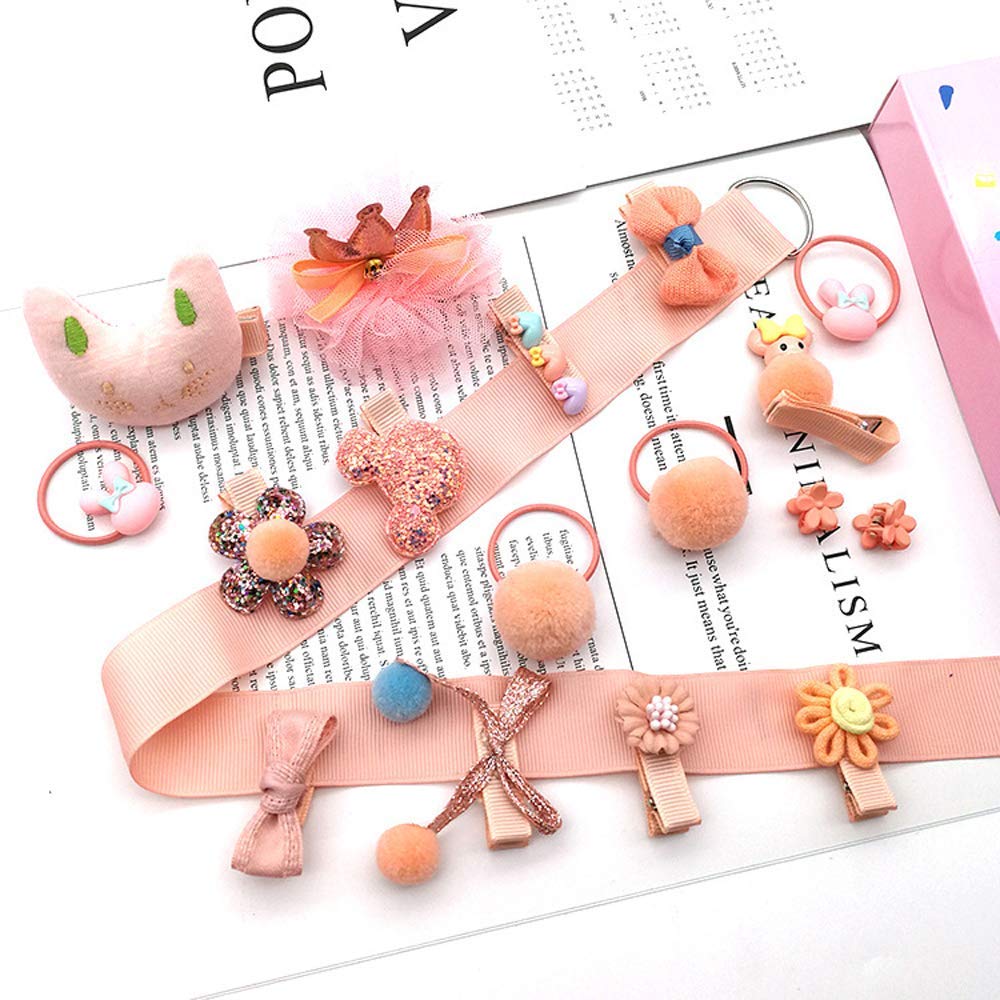 Scettar 36PCS Baby Girl Hair Clips Set - Cute Hair Bows & Elastic Hair Ties for Toddlers & Infants - Perfect for Parties, Photos, and Daily Styling