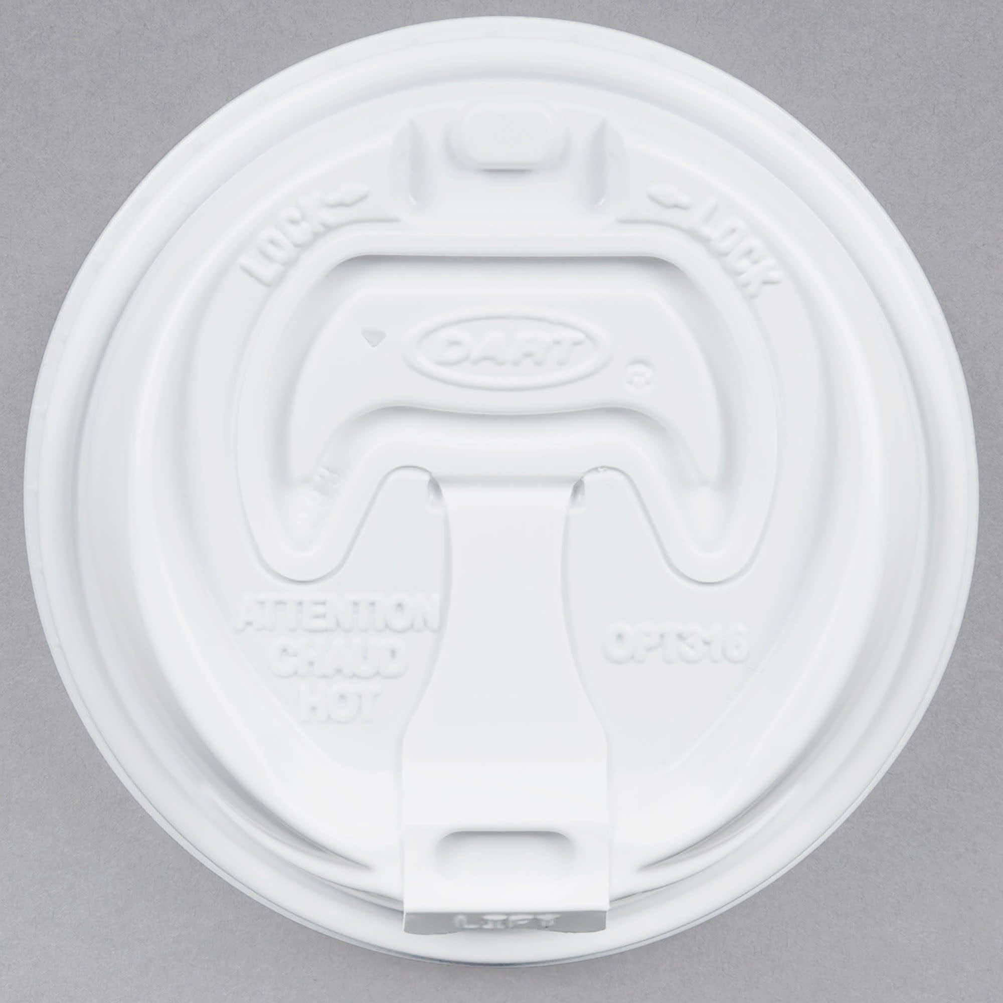 Dart Solo OPT316 White Optima Lid with Reclosable Tab - 1000/Case | Disposable Food Container Lids for Takeout, Catering & Restaurants | Bulk Pack for Commercial Use