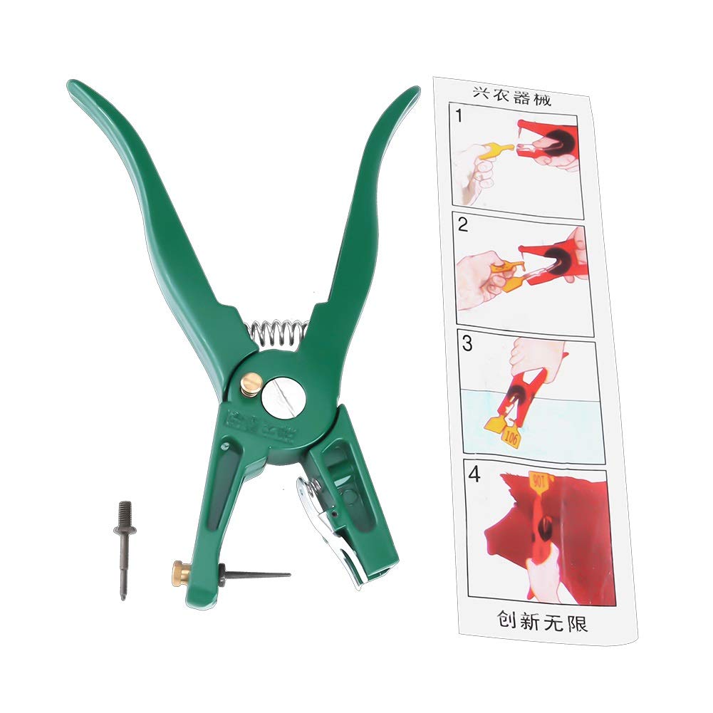 Livestock Ear Tag Applicator Tool with Spare Pins - Heavy Duty Ear Tagging Pliers for Cattle, Pigs, Sheep & Goats - Perfect for Farm, Ranch & Livestock Management