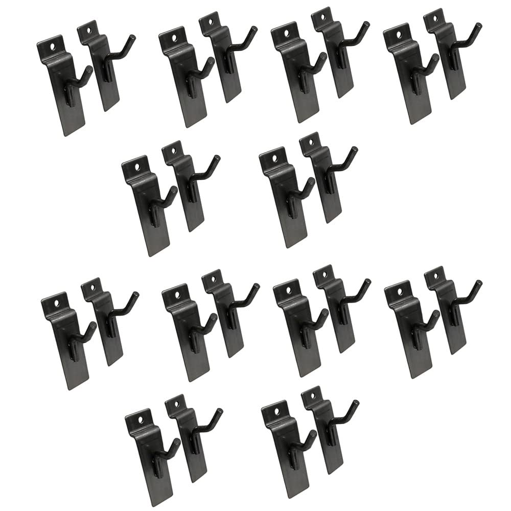 Prolinemax 25-Piece 1 Inch Raw Steel Slatwall Hooks - Heavy Duty Retail Display Hangers for Clothing, Accessories & Merchandise - Perfect for Stores, Boutiques & Garment Racks