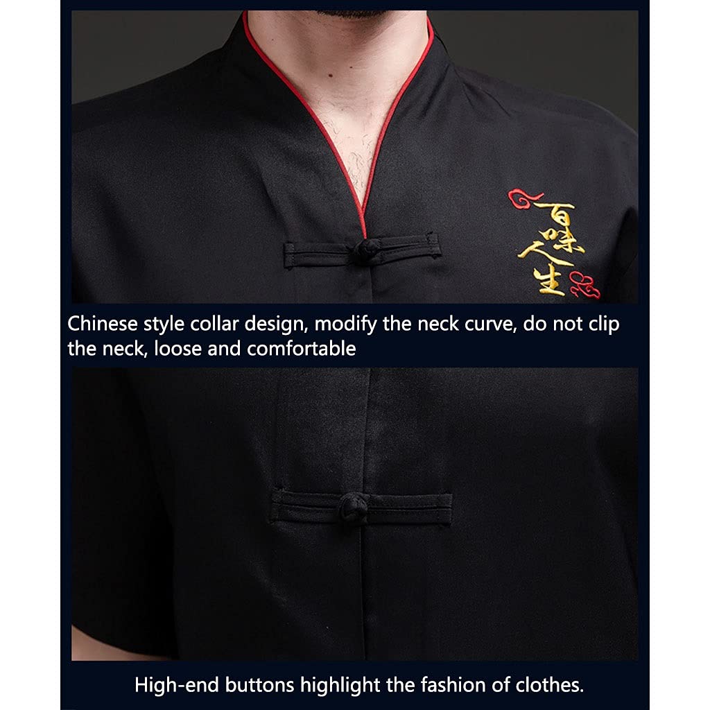 FJL Unisex Chef Jacket - Ventilated Mesh Cooking Uniform with Breathable Back & Cloth Buttons - Perfect for Professional Chefs, Catering & Culinary Students