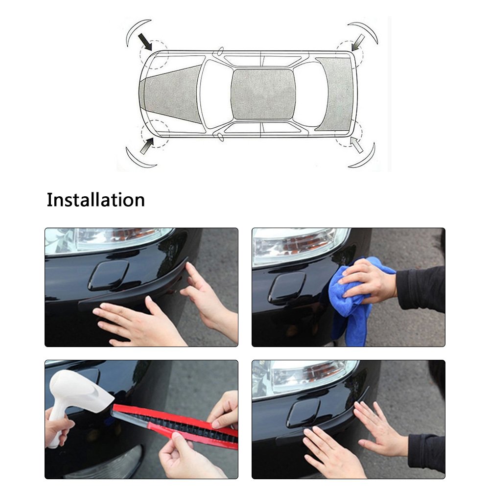 HR-V Car Bumper Protector - PVC Anti-Collision Guard for Front & Rear Bumpers (Black) | Durable Scratch Protection for Parking & Daily Driving