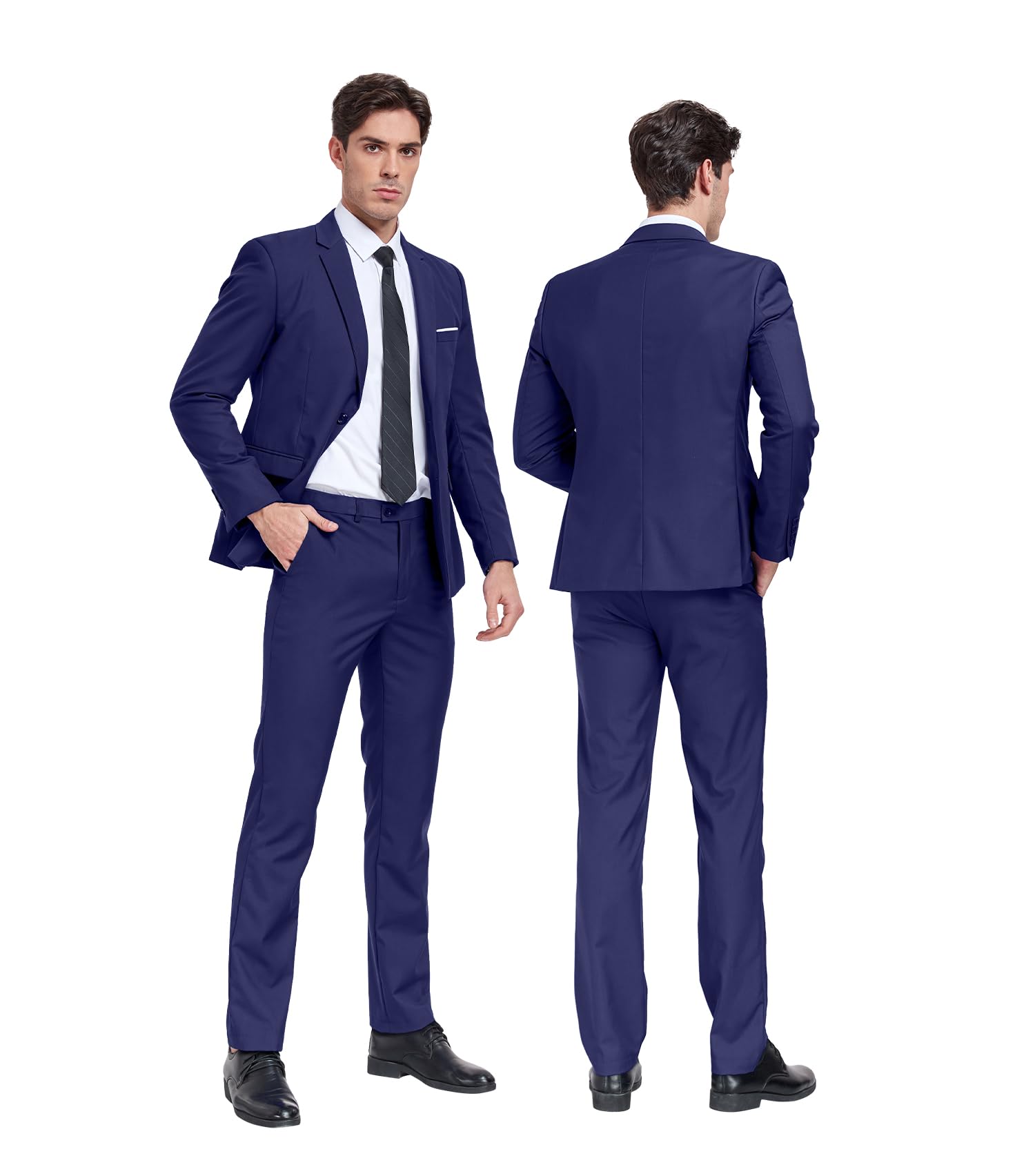Men's Slim Fit 2-Piece Suit Set - Groomsmen Tuxedo & Prom Blazer with Tie - Wedding, Formal & Special Occasion Attire