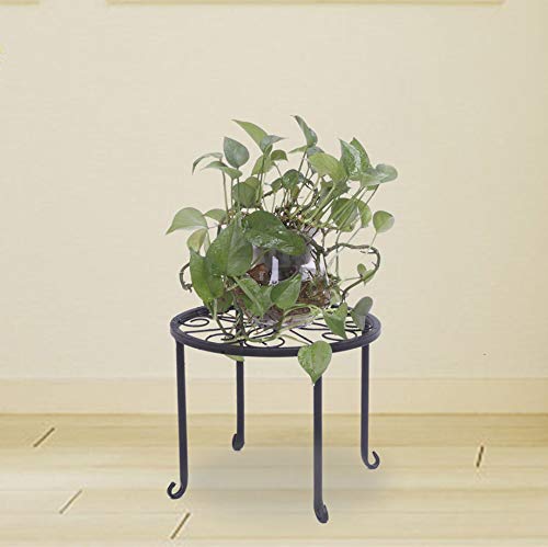 4-Tier Round Metal Plant Stand Shelf - Classic Black Flower Pot Holder for Indoor & Outdoor Plants - Perfect for Patio, Garden, Home Decor and Plant Display