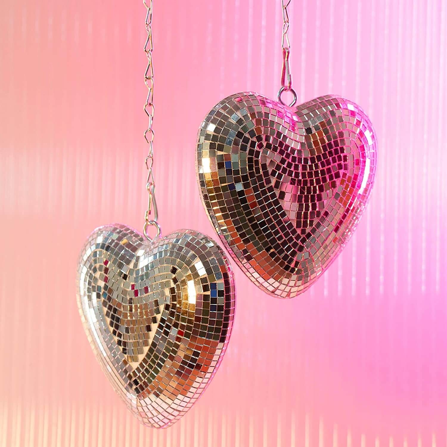Heart Shaped Disco Ball (2 Pack) - LED Mirror Ball Decor for Parties, Weddings, Home Decor - Perfect for Valentine's Day, Birthday Celebrations & Romantic Events