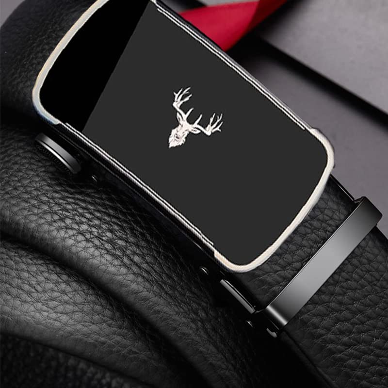 **Men's Automatic Buckle Belt - Genuine Leather & Fashion Denim - Adjustable Waist Strap for Casual & Business Wear**    *(Perfect for Jeans, Office Attire, and Everyday Use - Durable & Stylish Accessory for Men)*