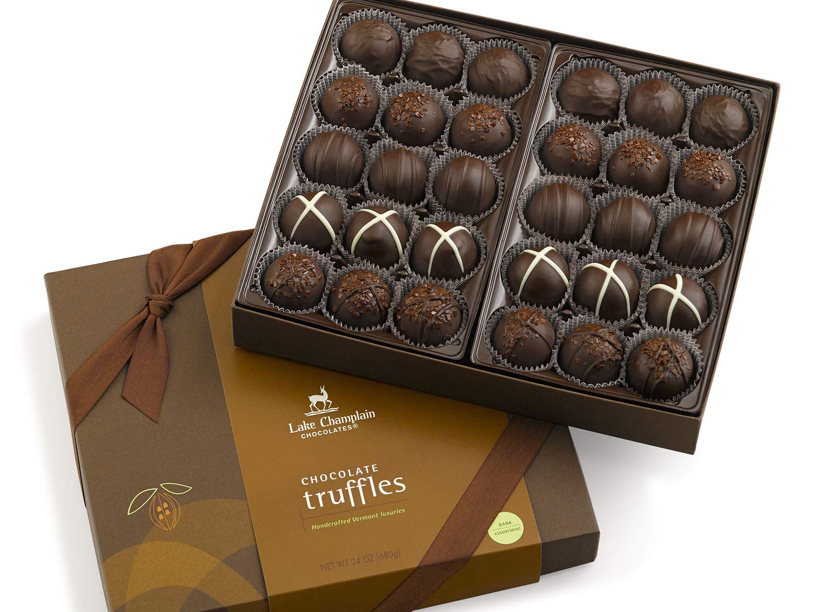 Premium Lake Champlain Milk & Dark Chocolate Truffles Gift Box - 30 Piece Assortment (1.5 lbs) - Perfect for Holidays, Corporate Gifts & Special Occasions