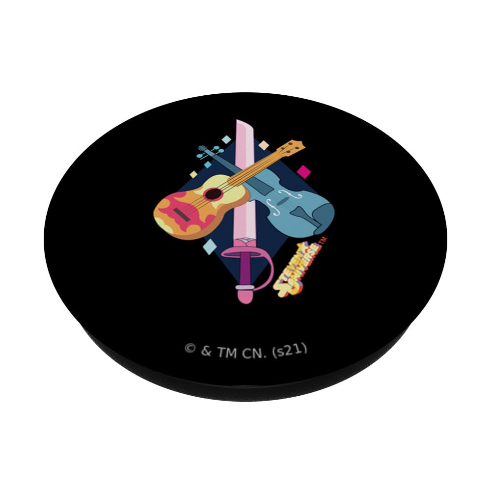 Steven Universe Rose Quartz Sword & Guitar PopSockets PopGrip - Swappable Phone Grip & Stand for Phones, Tablets | Perfect for Fans, Collectors & Daily Use