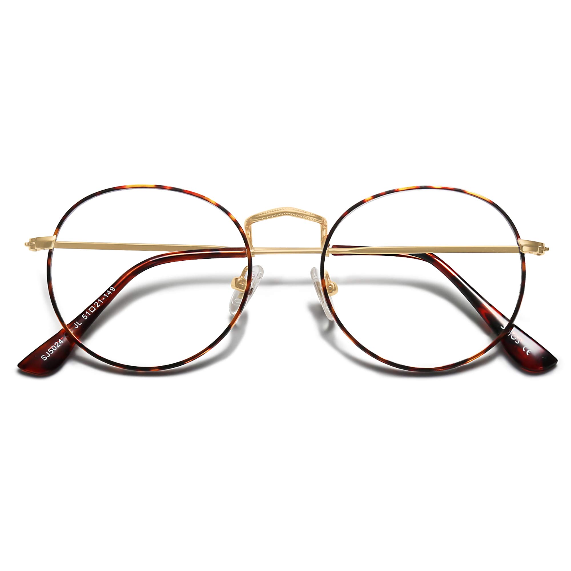 SOJOS SJ5024 Blue Light Blocking Glasses for Computer - Anti Eye Strain Round Eyewear with UV Protection - Perfect for Gaming, Office Work & Screen Time