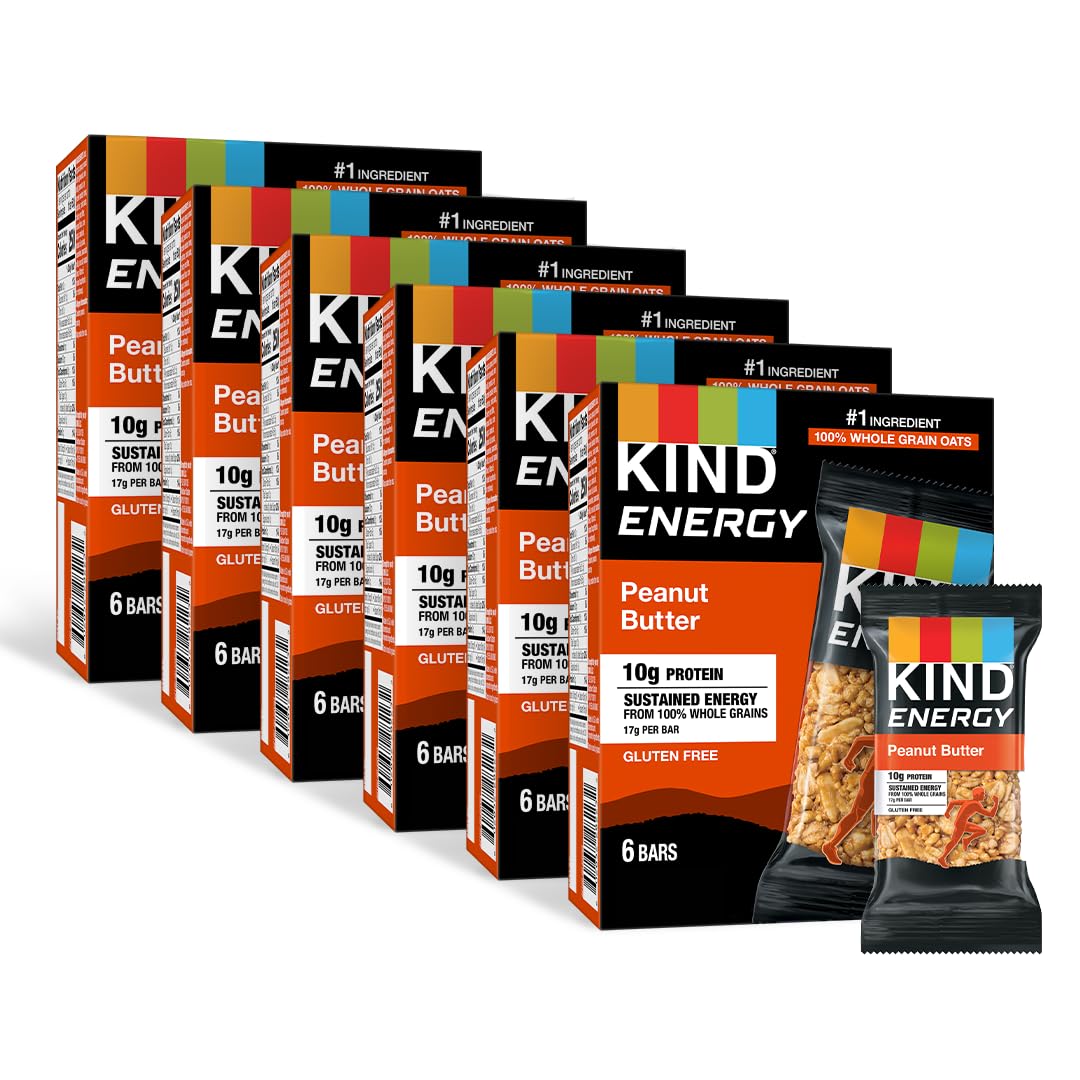 KIND Peanut Butter Protein Bars - Gluten Free Healthy Snacks with 10g Protein (30 Count) | On-The-Go Energy for Hiking, Workouts & Busy Lifestyles