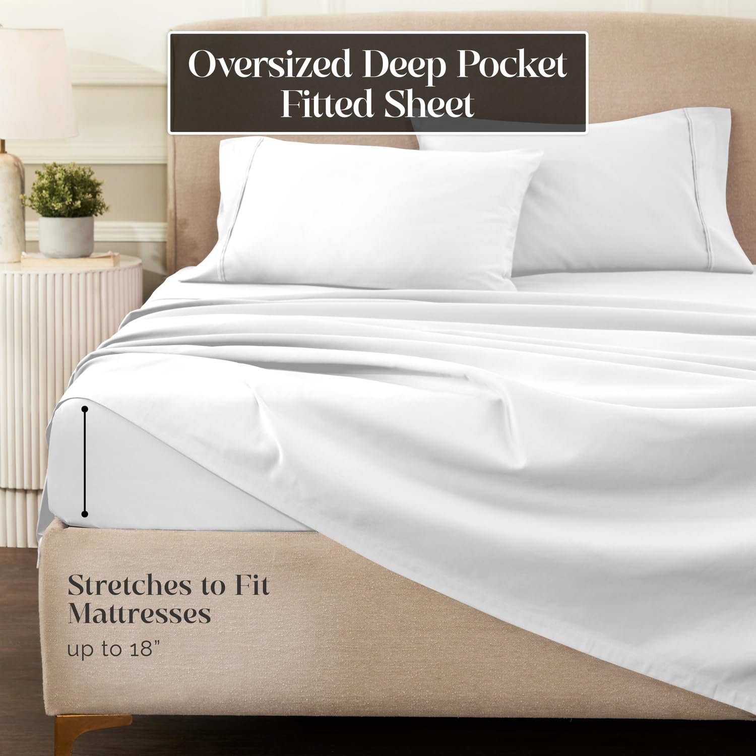 Premium 1200-Thread Count Egyptian Cotton Sheet Set - Full Size with 18