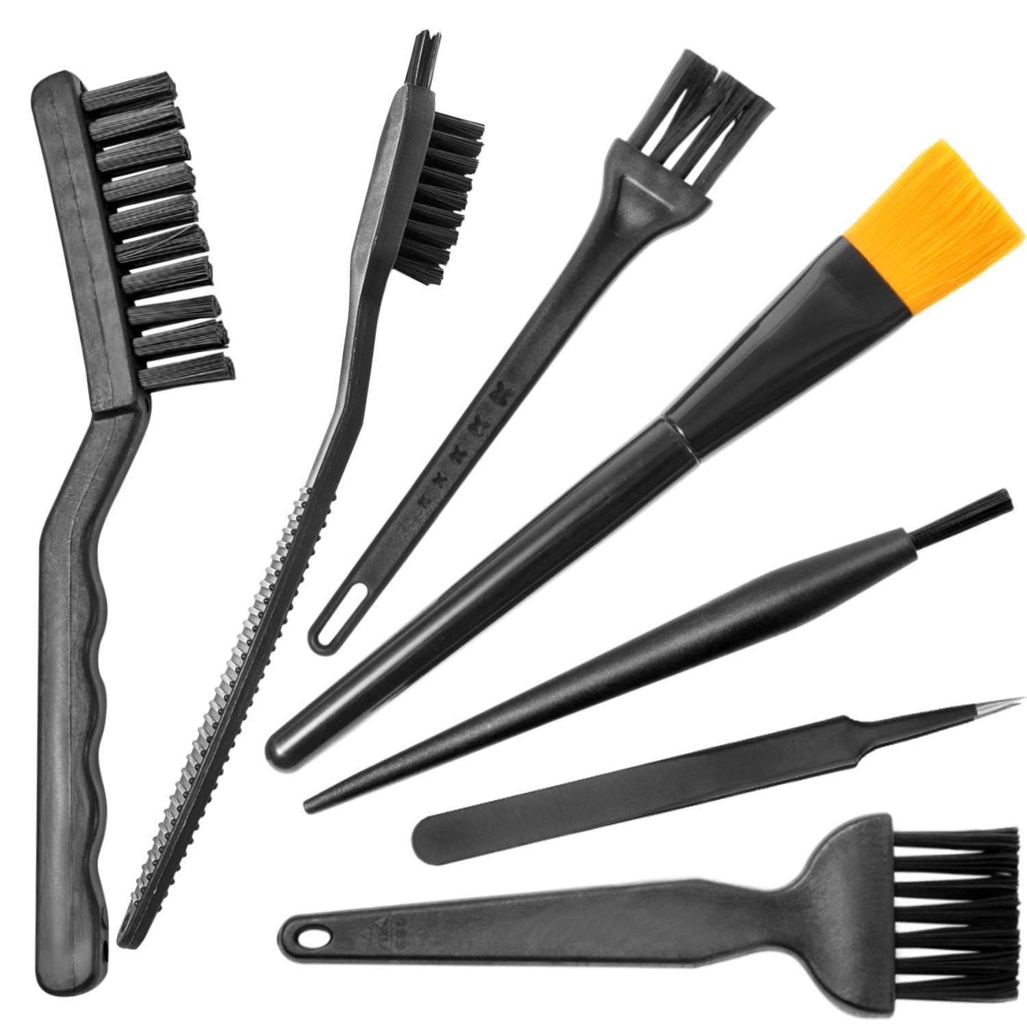 7-Piece Black Computer & Electronics Cleaning Brush Kit for PC, Laptop, Keyboard, Camera - Perfect for Office, Home & Tech Maintenance