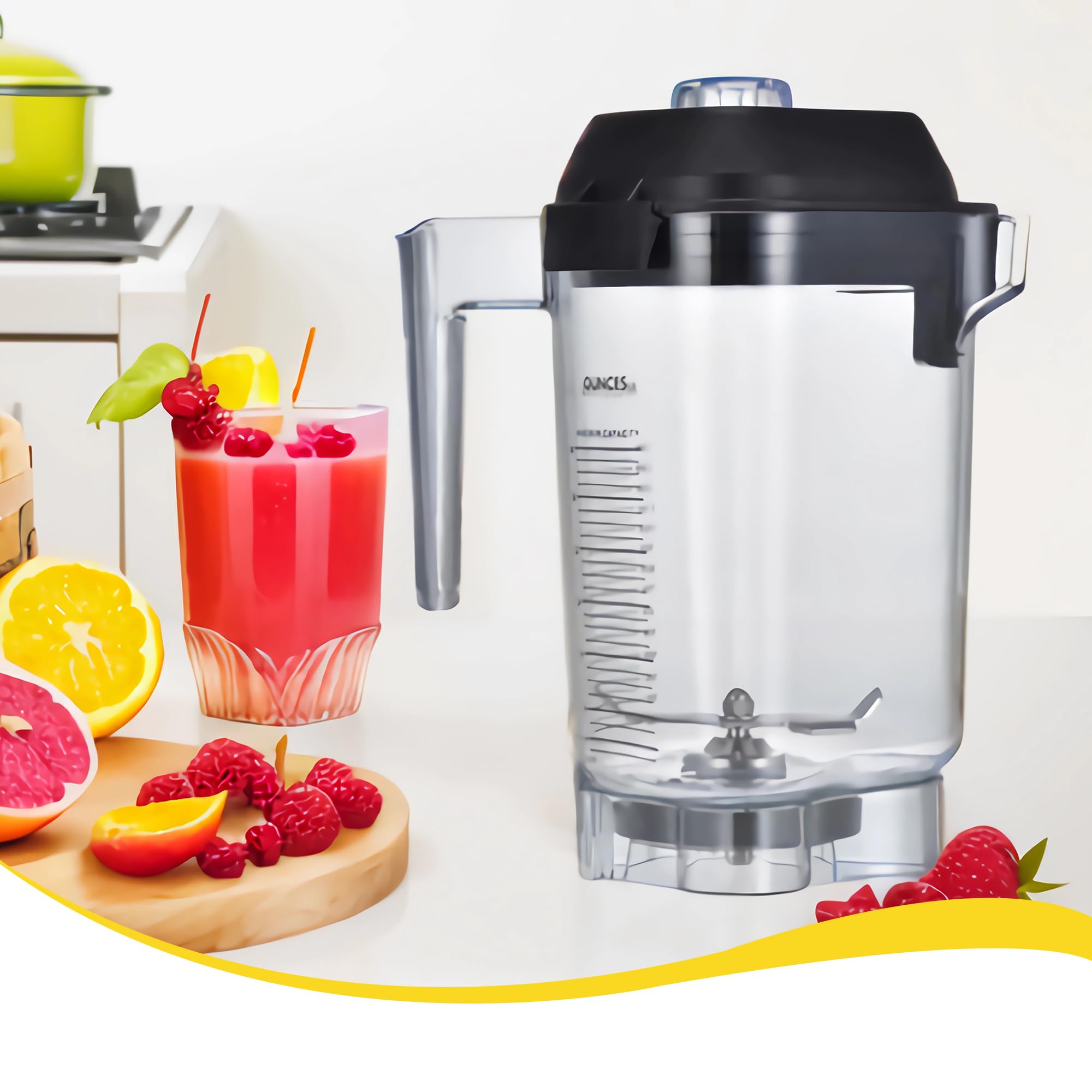48oz Advance Container Replacement Pitcher for Vitamix Commercial Blender - Fits Quiet One VM0145, Touch & Go & Drink Machine Series - Durable 48oz Blender Jar for Smoothies, Soups & Nut Butters - Perfect for Restaurants, Cafes & Smoothie Shops