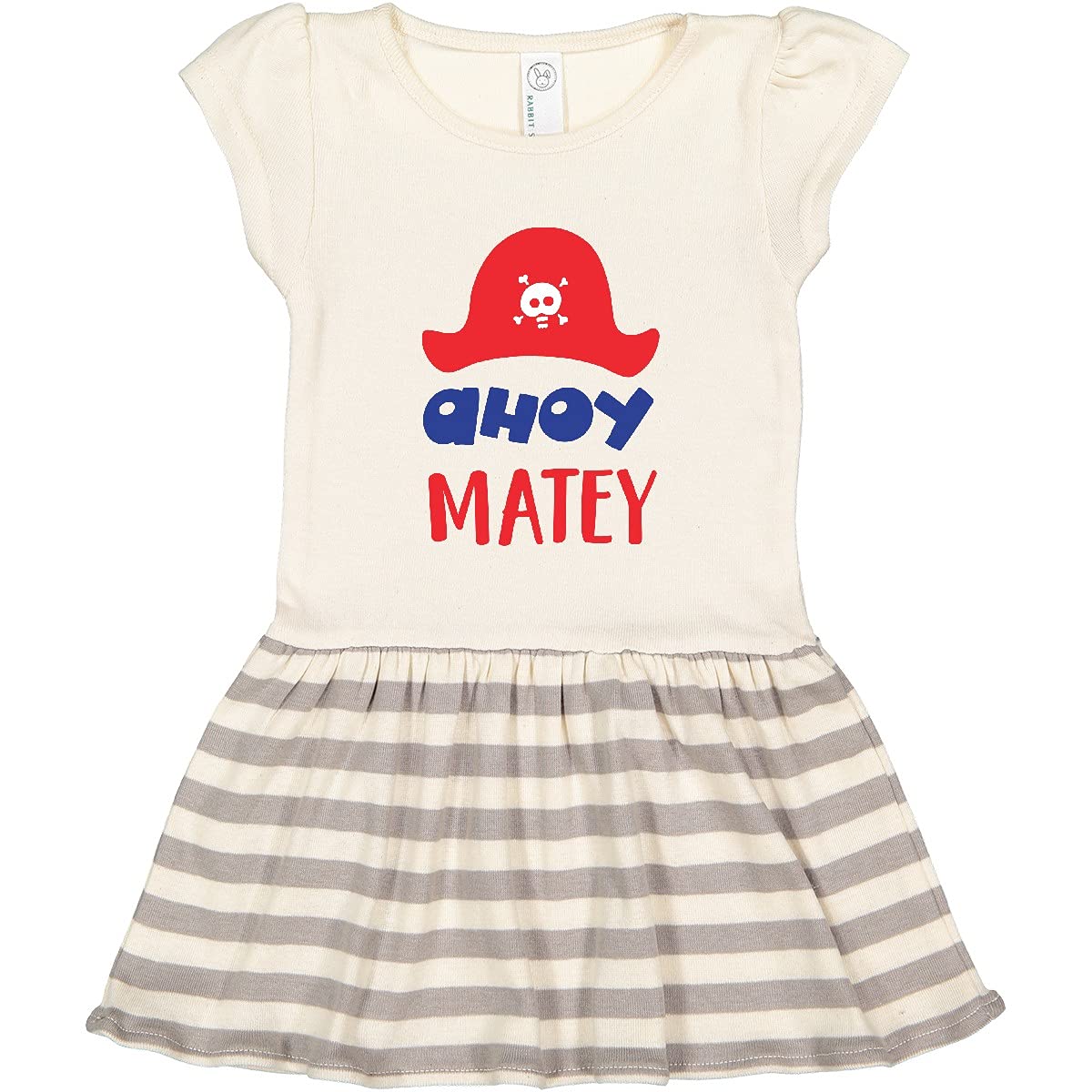 Inktastic Ahoy Matey Pirate Hat with Skull and Bones Print - Cute Toddler Pirate Dress for Boys & Girls - Perfect for Halloween Costumes, Pirate Themed Parties & Dress-Up Play