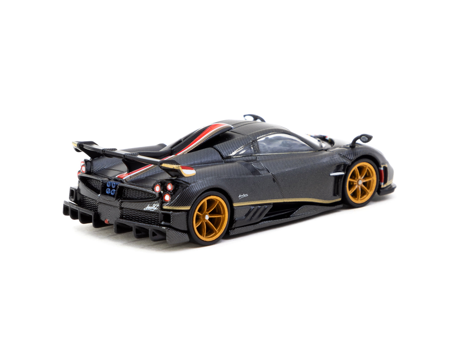 Tarmac Works 1/64 Pagani Imola Diecast Model Car - Matt Black Carbon Fiber Finish - Collectible Miniature Vehicle for Display & Racing Games - Perfect for Car Enthusiasts & Model Collectors