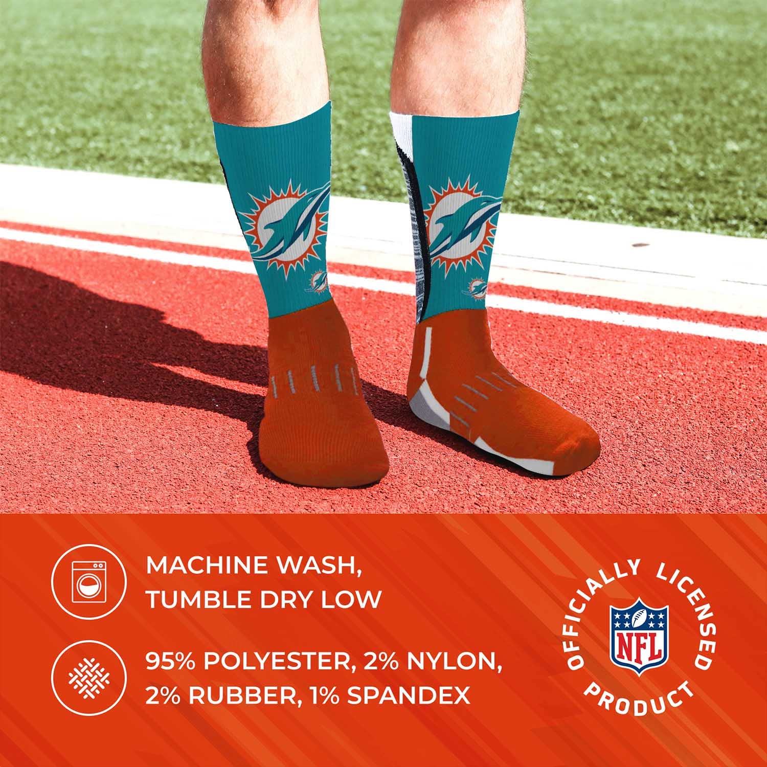 NFL Team Logo Adult Crew Socks for Men - Machine Washable Football Socks for Warm & Cold Weather - Comfortable Game Day Socks for Fans & Players - Perfect for Football Games, Tailgating and Sports Enthusiasts