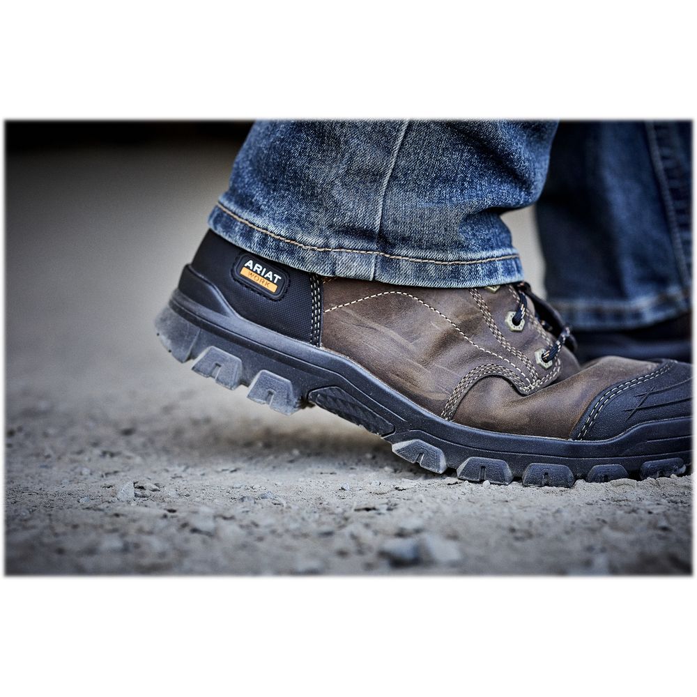 Ariat Treadfast 6 Men's Work Boots - Size 12 Brown Leather Western Boots for Cowboy, Ranch Work & Outdoor Activities