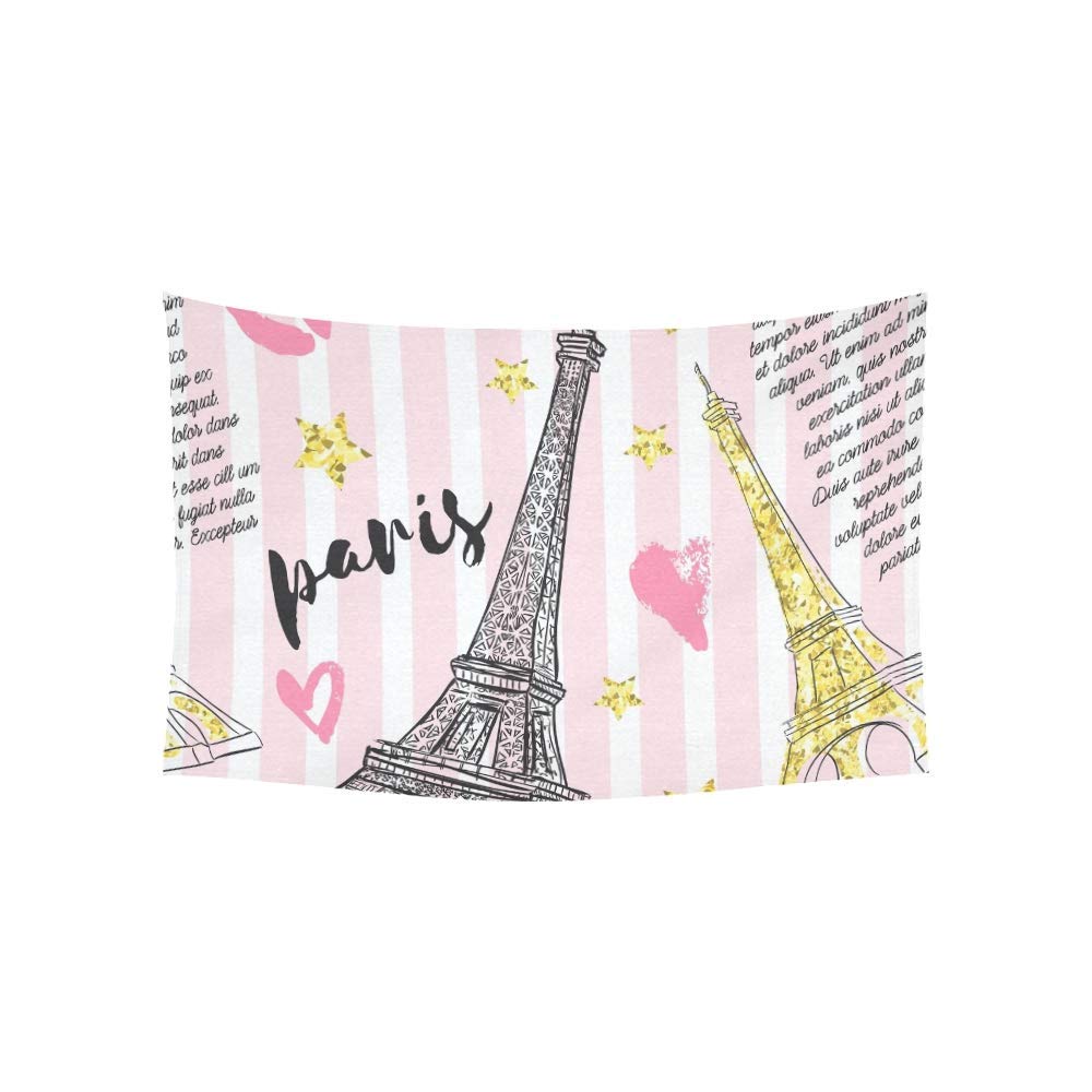 Vintage Paris Eiffel Tower Tapestry Wall Hanging - 60x40 Inch Bohemian Floral Psychedelic Decor for Bedroom, Living Room, Dorm | Perfect for Home Decor, Boho Chic Style & Gift Giving