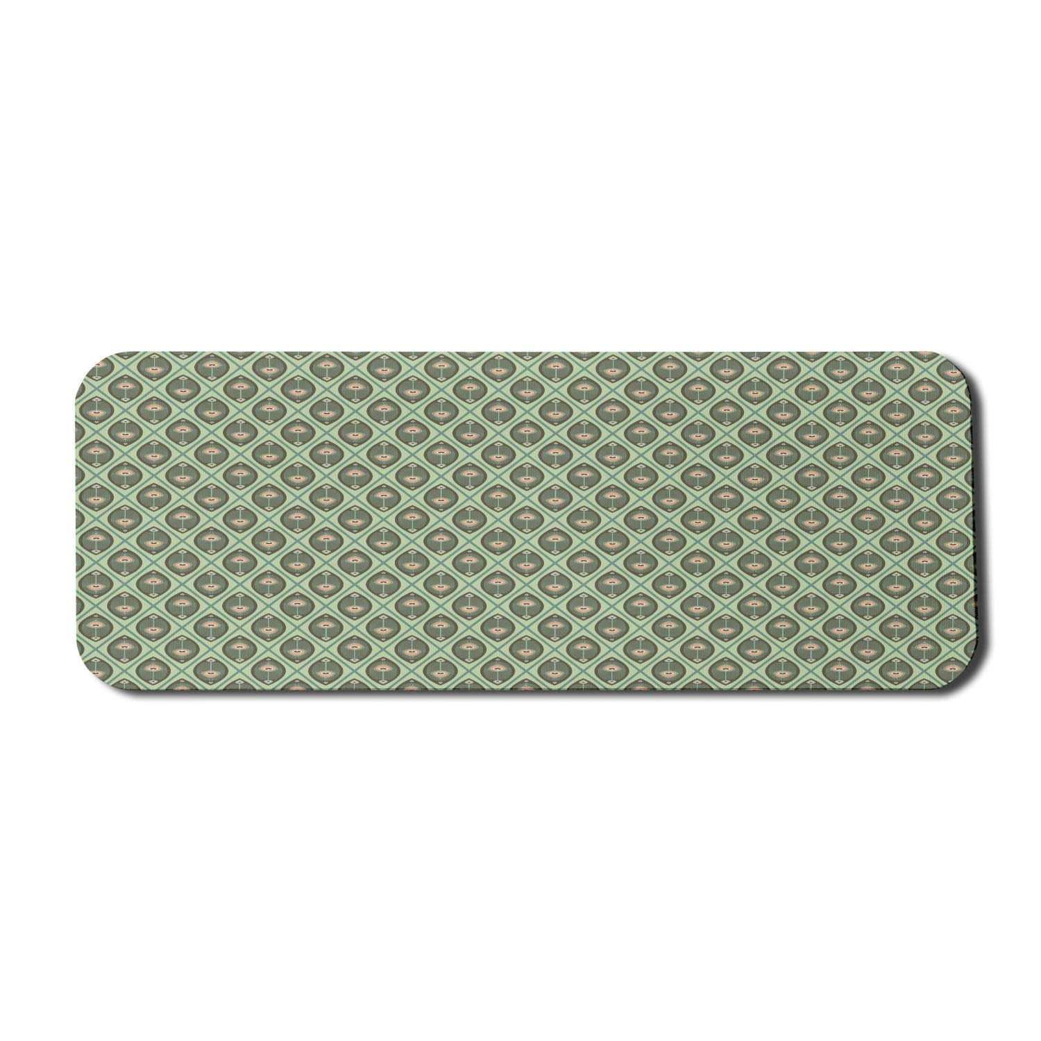Ambesonne Geometric Peacock Feather Mouse Pad - Pastel Color Non-Slip Rubber Gaming Mousepad (31