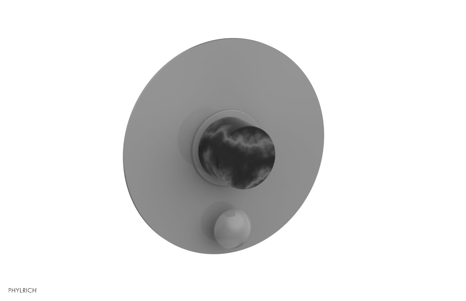 Premium Black Marble Pressure Balance Shower Trim Set with Diverter & Handle - BASIC II Shower Plate for Modern Bathrooms | Perfect for Spa-Like Showers & Luxury Home Renovations