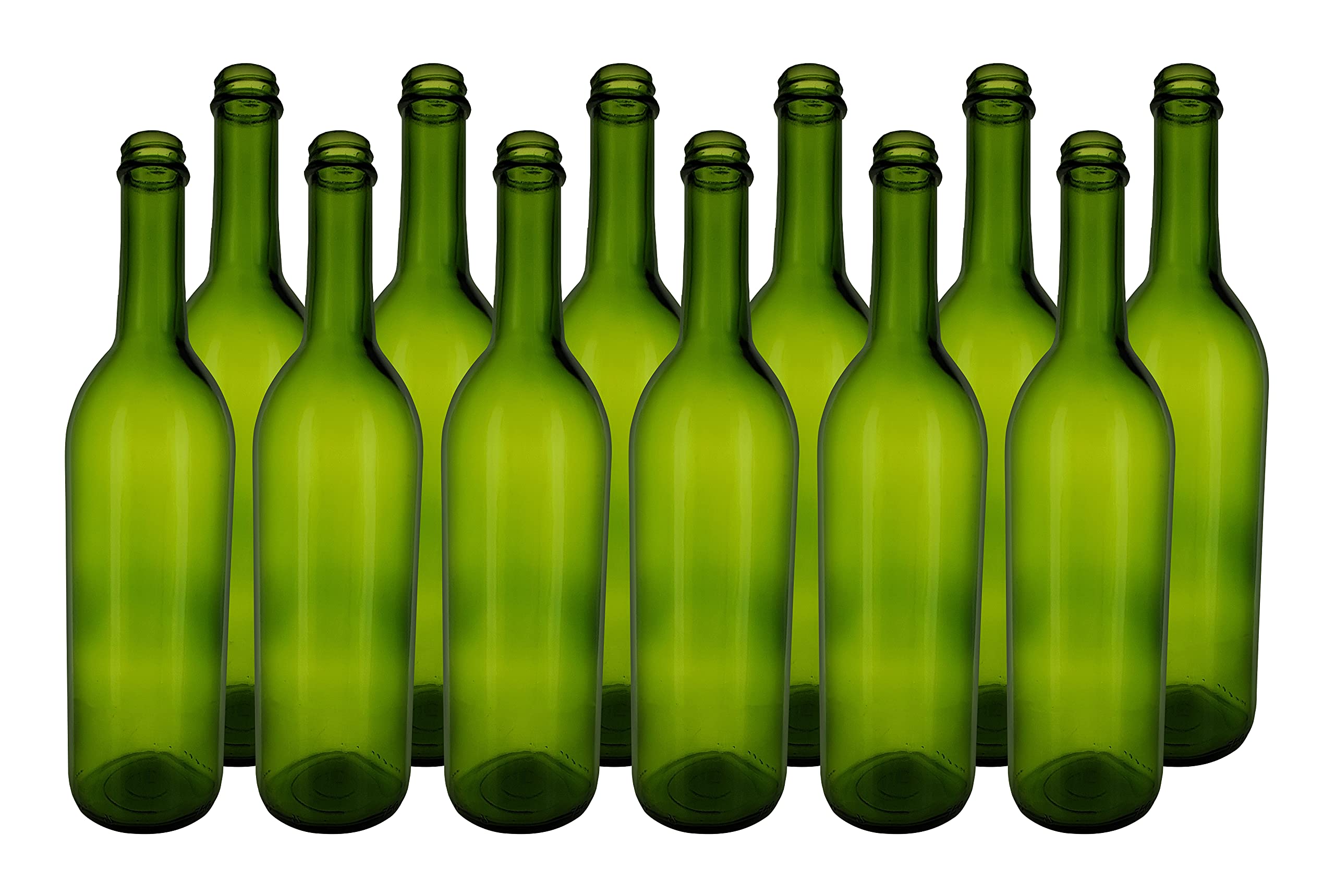 Home Brew Ohio Green 750ml Bordeaux Wine Bottles with Screw Caps - Case of 12 (12-Pack) - Perfect for Home Brewing, Craft Beer, Mead, and Wine Storage