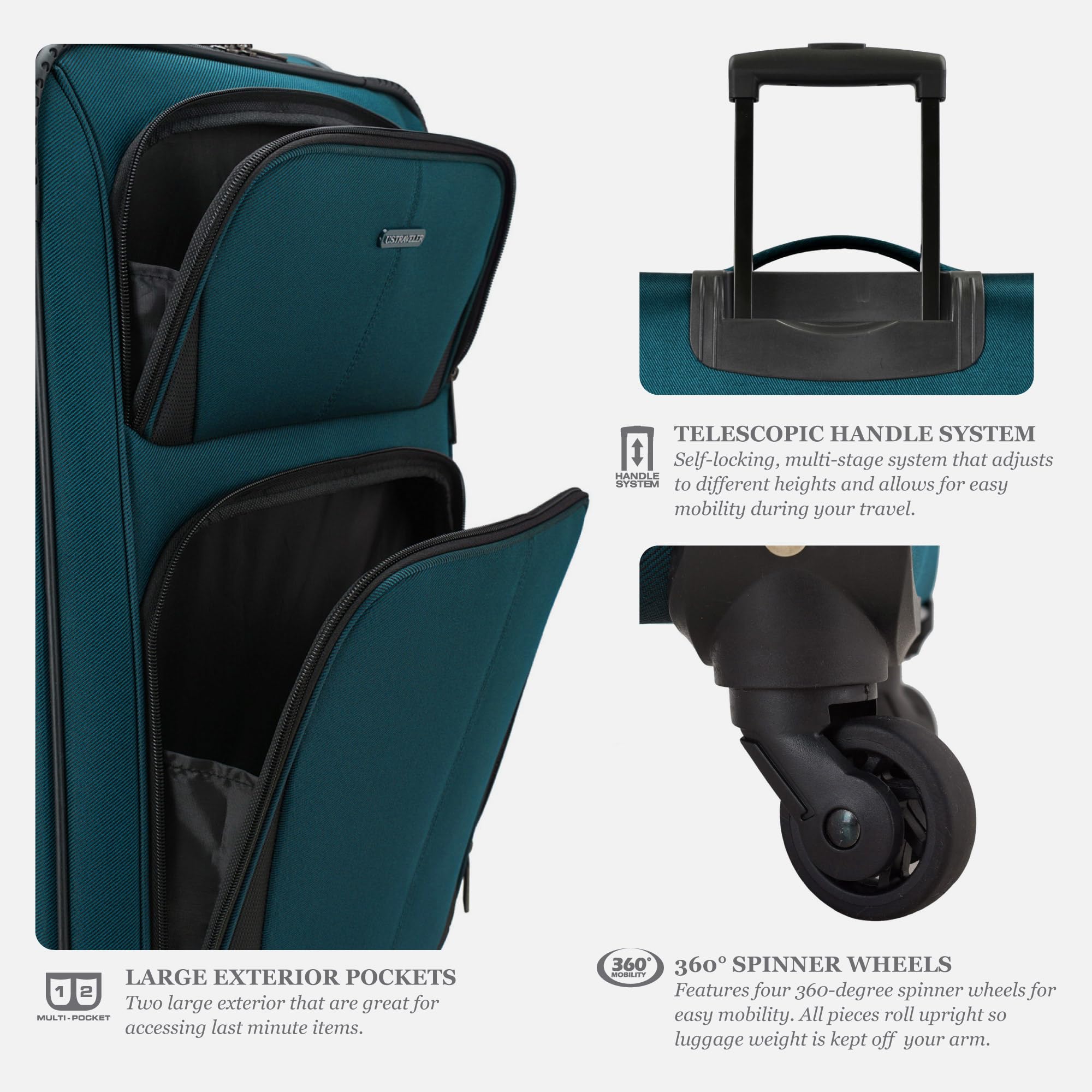 Expandable Softside Spinner Luggage 30-Inch - Lightweight Durable Suitcase for Travel with 360° Wheels | Perfect for International Flights, Business Trips & Vacation Packing (Black)