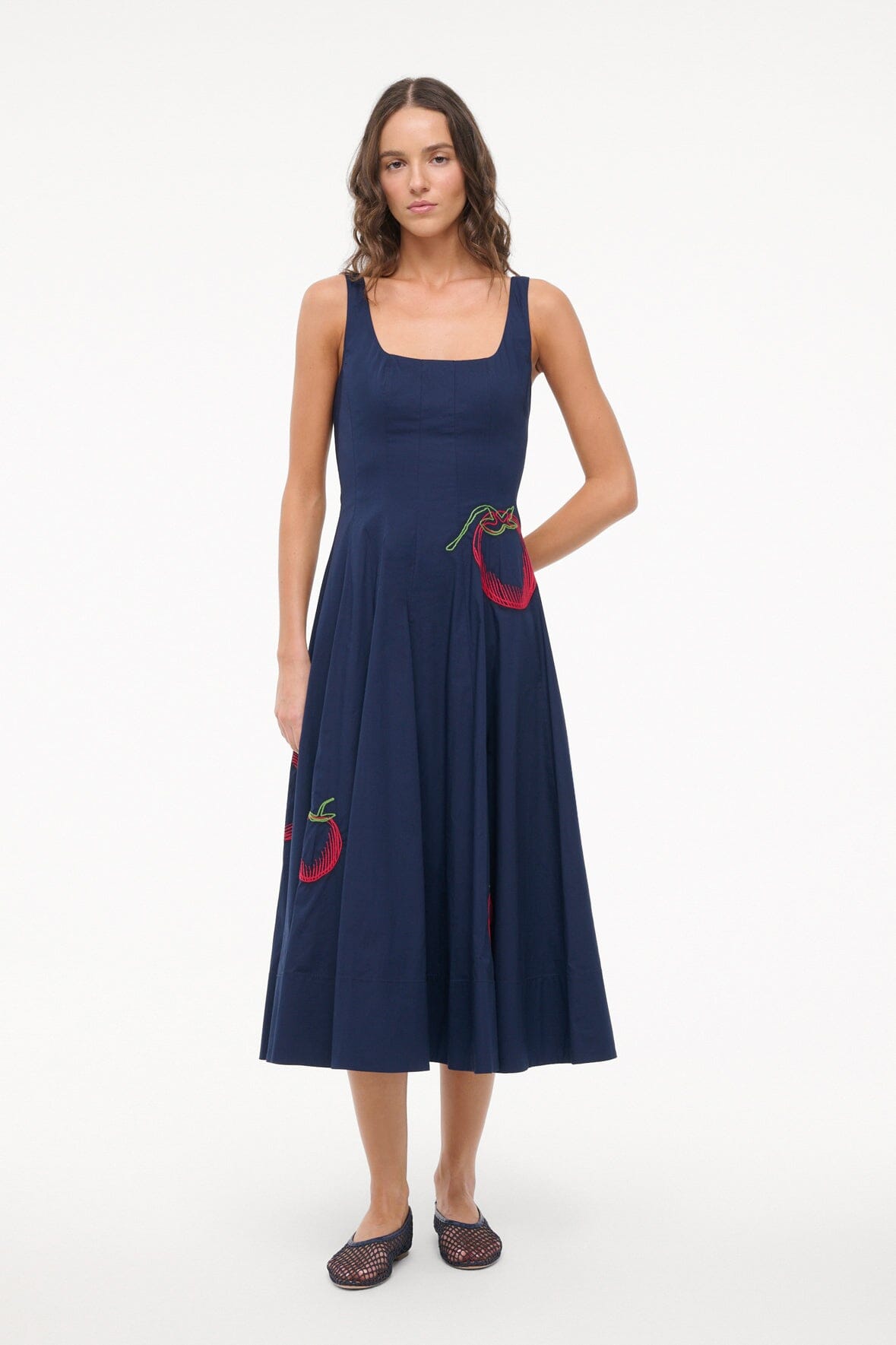 WELLS DRESS | Navy Blue Roman Dress for Women | Perfect for Weddings, Parties & Special Occasions