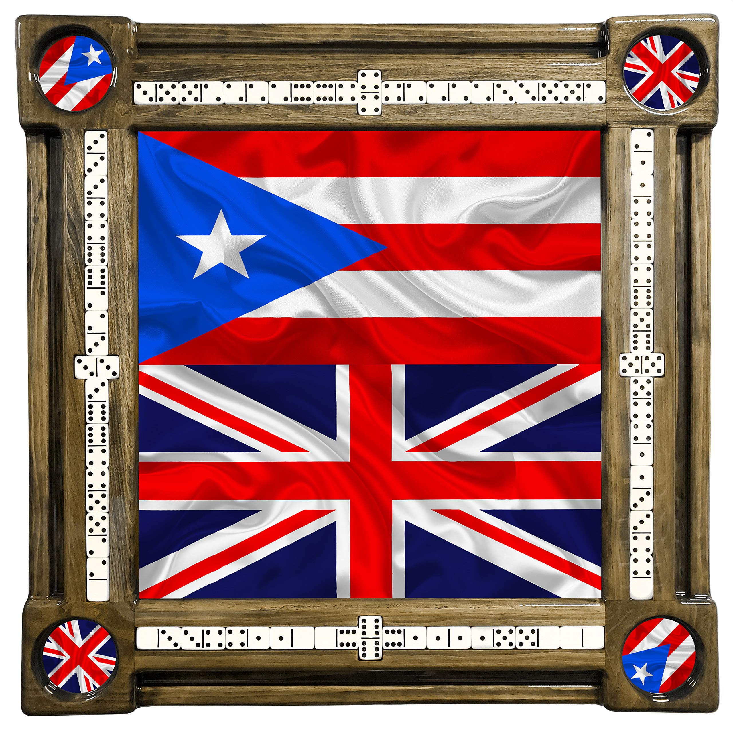 Premium Puerto Rican & British Style Domino Game Table - Handcrafted Wooden Dominoes Table for Adults - Perfect for Game Nights, Parties & Family Gatherings