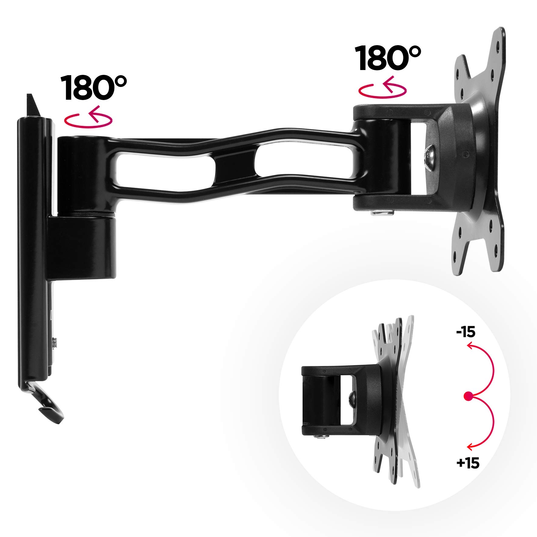 Duronic DM35W1X2 Single Monitor Arm - Adjustable VESA 75/100 Mount for 13-30