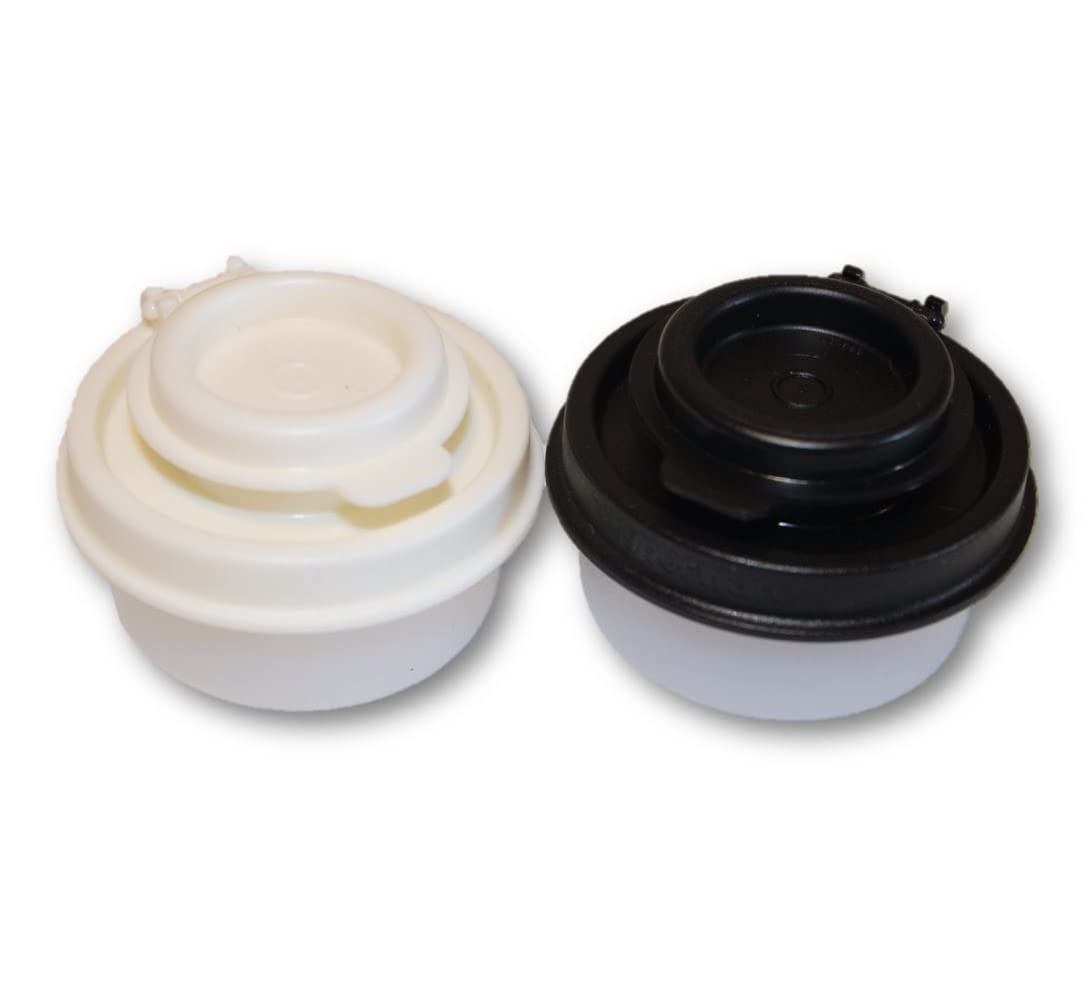 Tupperware 1 Ounce Smidgets Salt and Pepper Shakers Set - Cream White & Black - Perfect for Kitchen, Dining Table, and Picnic Use