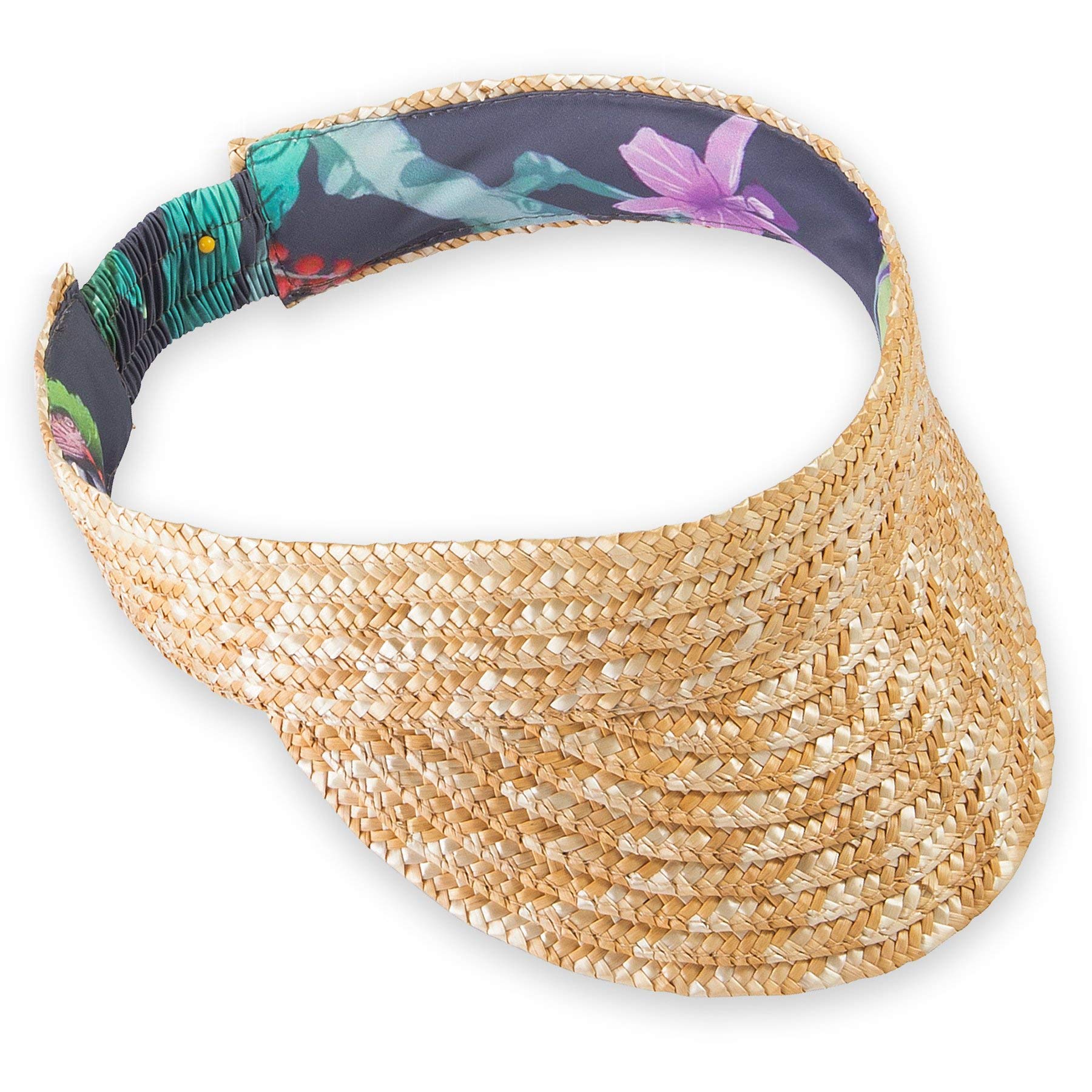 KAVU Palm Playa Long Brimmed Hand Woven Straw Visor Hat for Women - Sun Protection, Beach Vacation & Outdoor Activities
