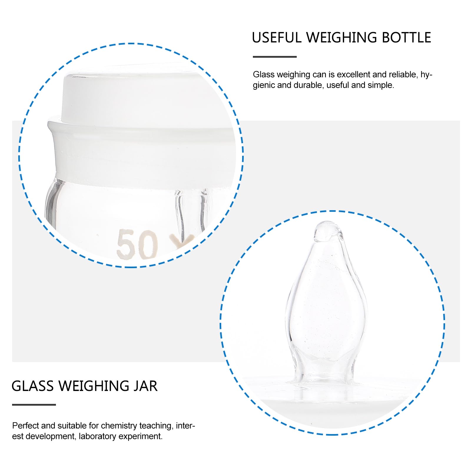 2pcs Laboratory Weighing Bottle Lid with Holder - Precise Sample Measurement for Chemistry Experiments & Lab Research - Ideal for Scientific Labs, School Projects & Pharmaceutical Testing