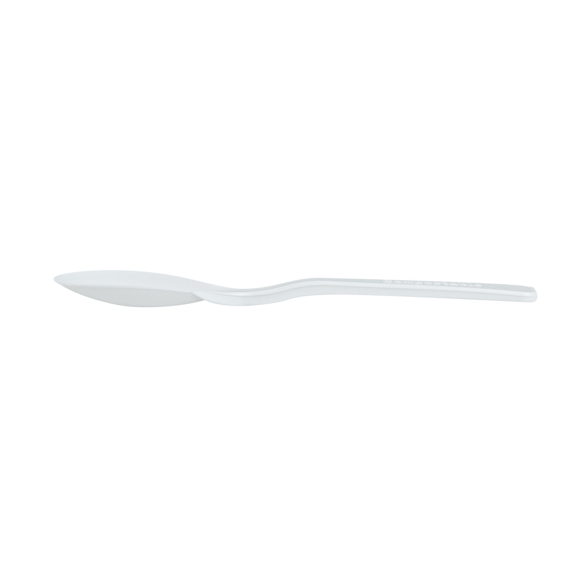 Eco-Friendly Round White Plastic Mini Spoons - Heat Resistant, Compostable, 4