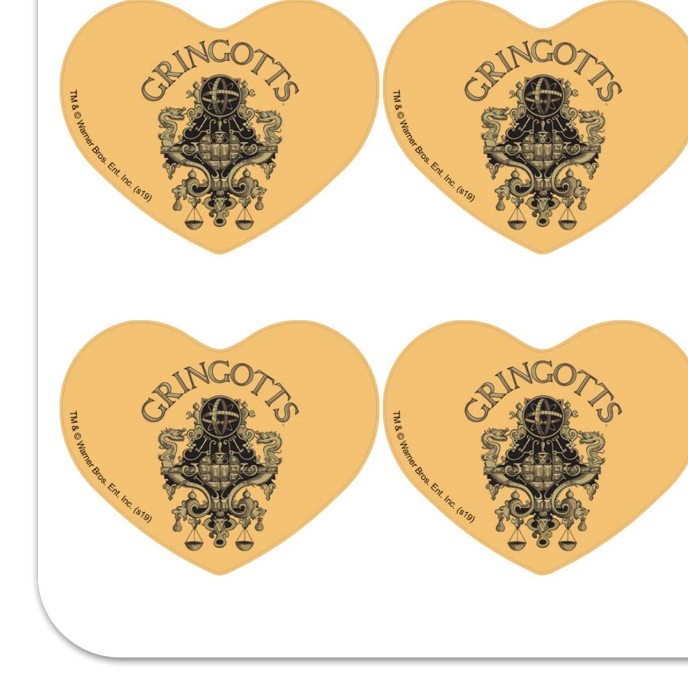 Harry Potter Gringotts Bank Logo Heart-Shaped Planner Stickers - Scrapbook, Bullet Journal, Calendar & Craft Decoration - Perfect for DIY Projects, Gift Wrapping & Stationery Decor