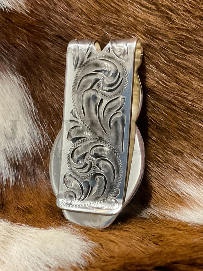 Fashionwest MC 01P Long Horn Western Money Clip - Gold & Silver Plated Cowboy Style Bill Holder for Men - Perfect for Gifts, Weddings, and Western Themed Events