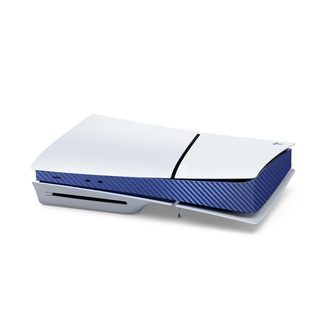 Carbon Fiber PS5 Slim Disk Edition Side Protective Film - Blue Skin Sticker Decal Cover for PS5 Slim Console | Scratch Protection & Custom Gaming Setup | Perfect for Gamers & Collectors