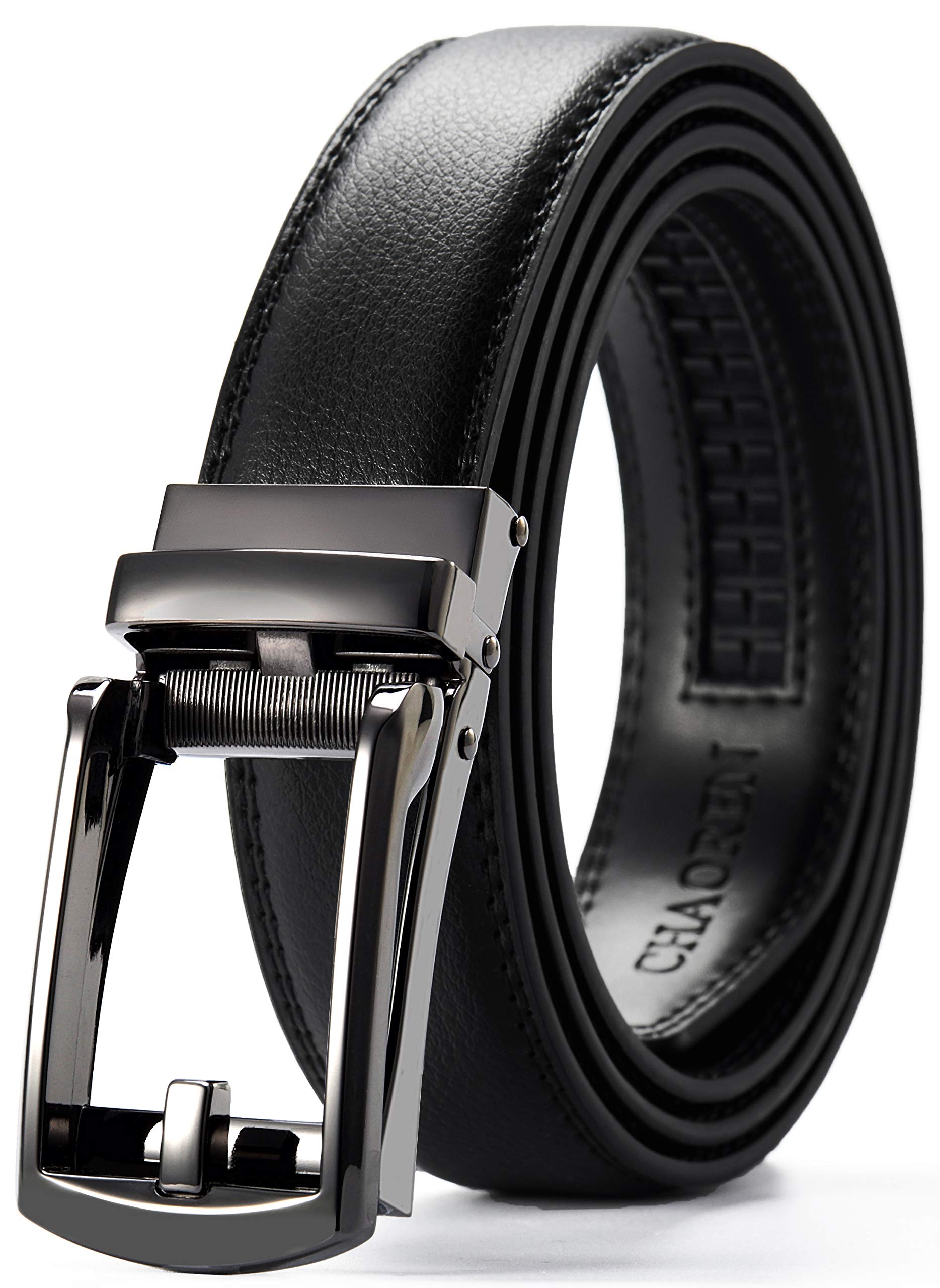 CHAOREN Boys Ratchet Belt - Adjustable Leather Dress Belt with Click Closure for Kids | Perfect for School, Church, and Special Occasions