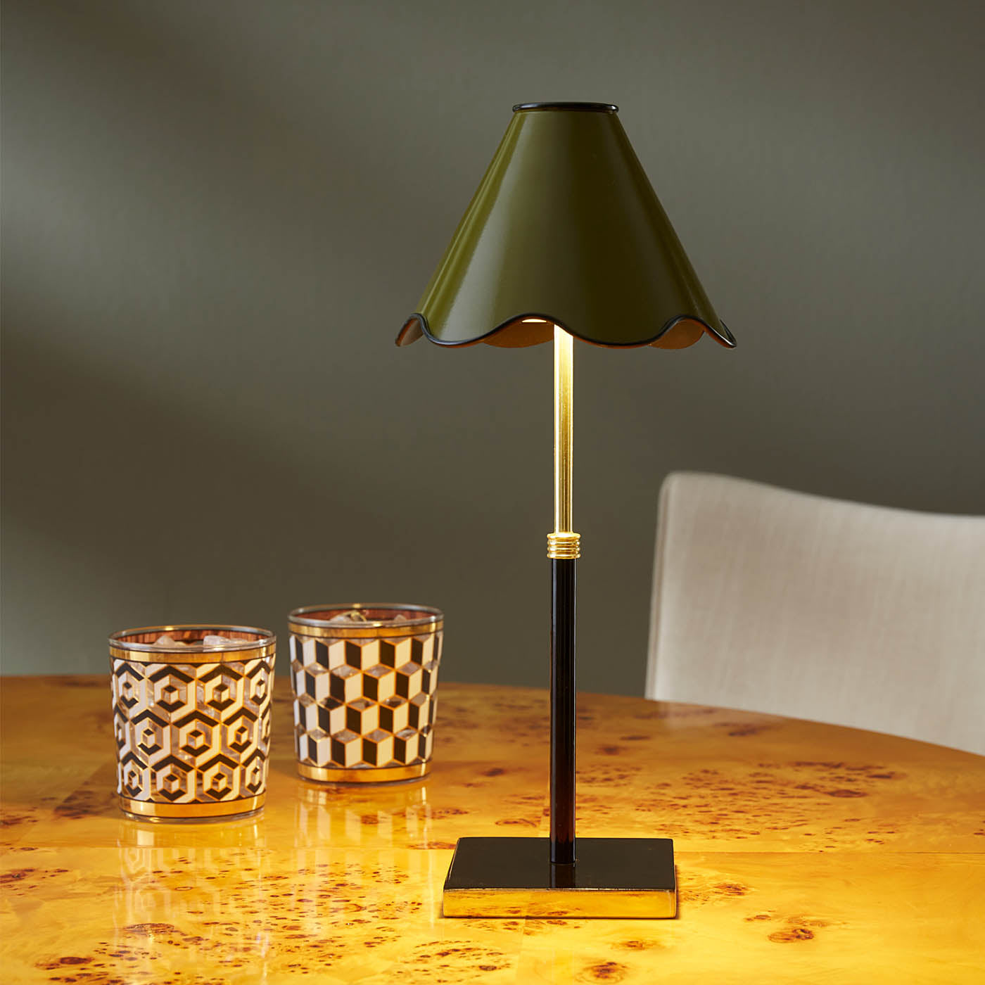 Rechargeable LED Table Lamp with Adjustable Brightness - Modern Nightstand Light for Bedroom, Living Room & Office - Perfect for Reading, Relaxing & Decor
