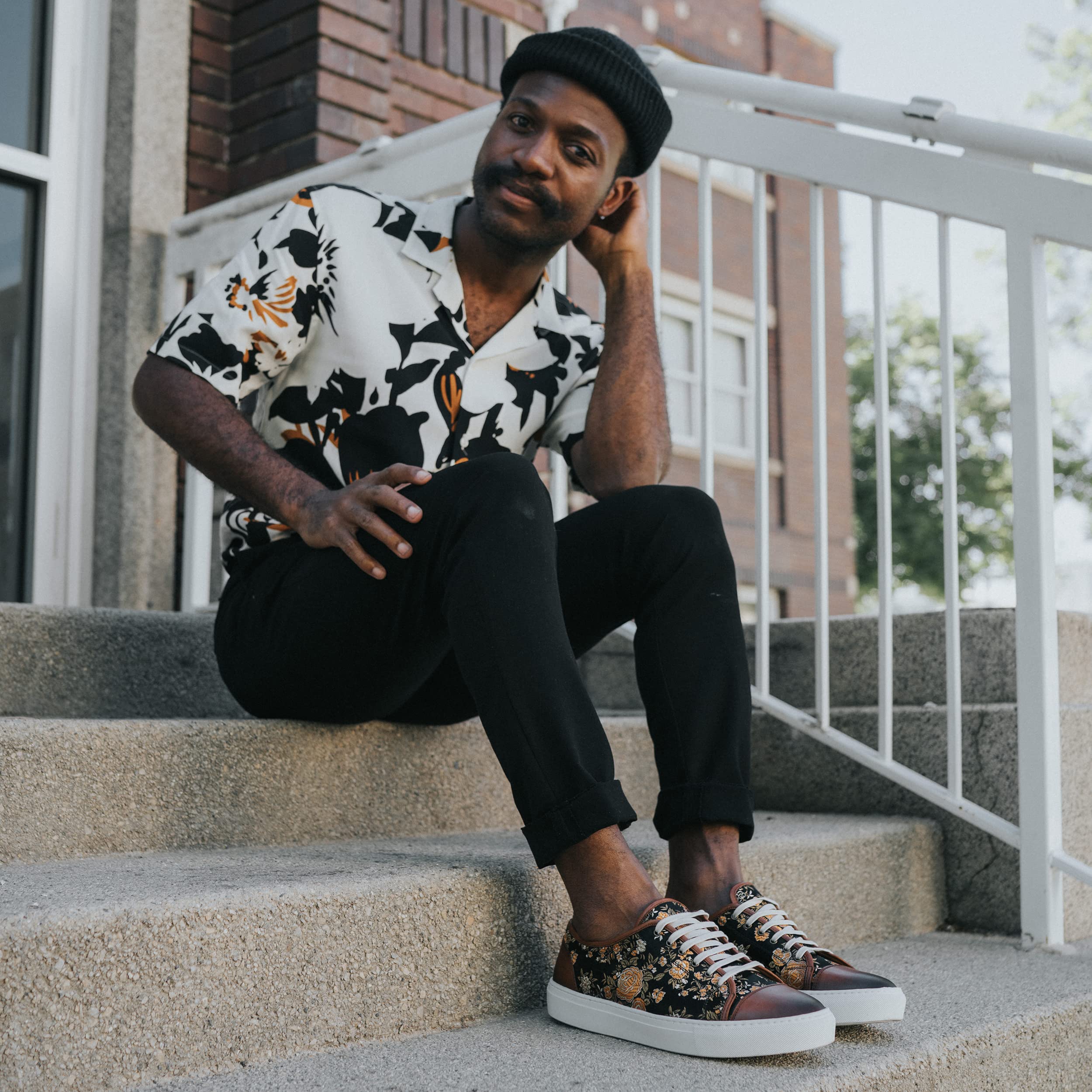 Handcrafted Leather & Jacquard TAFT Jack Sneakers for Men – Stylish & Comfortable Casual Shoes for Everyday Wear, Work & Travel