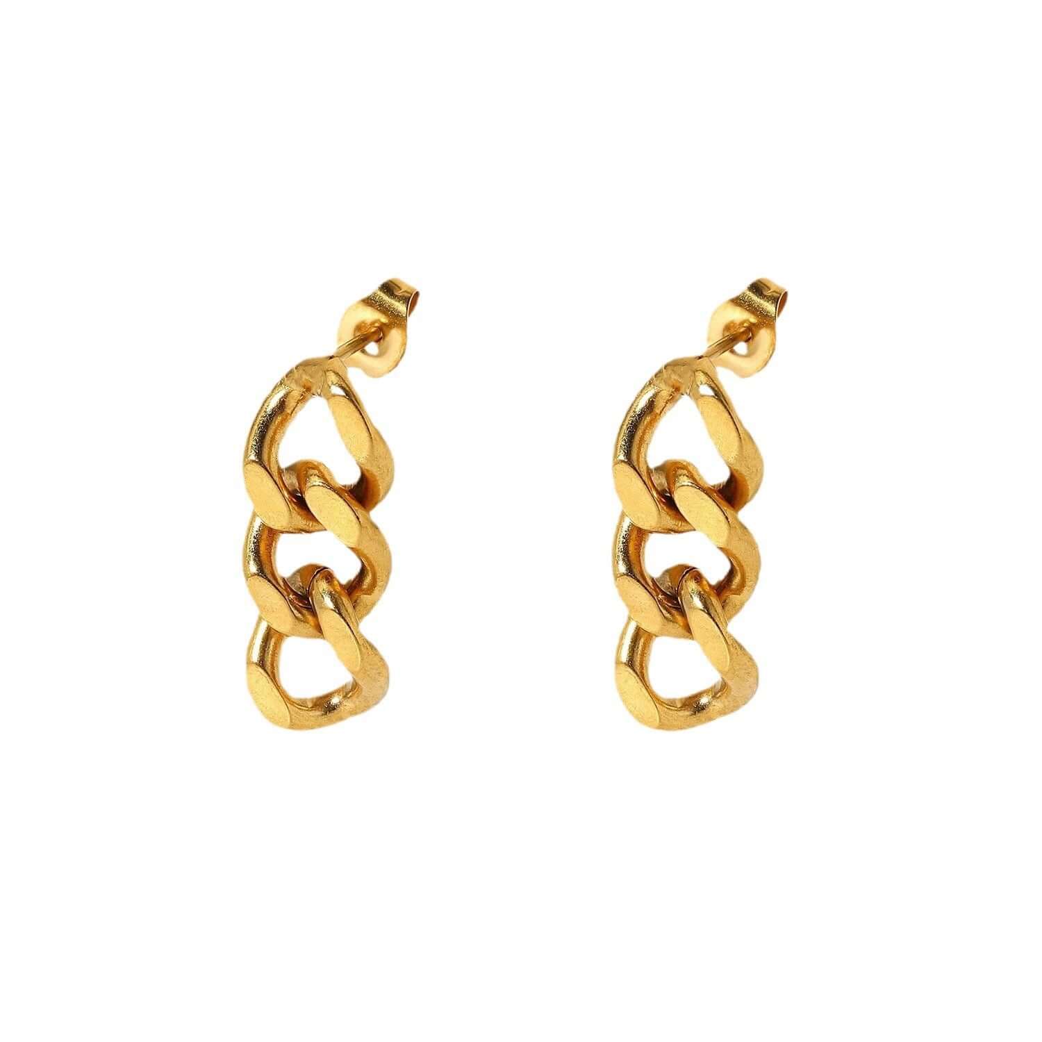 18K Gold Plated Minimalist Chain Drop Earrings for Women - Elegant Dangle Earrings for Party, Wedding & Everyday Wear | JDE684