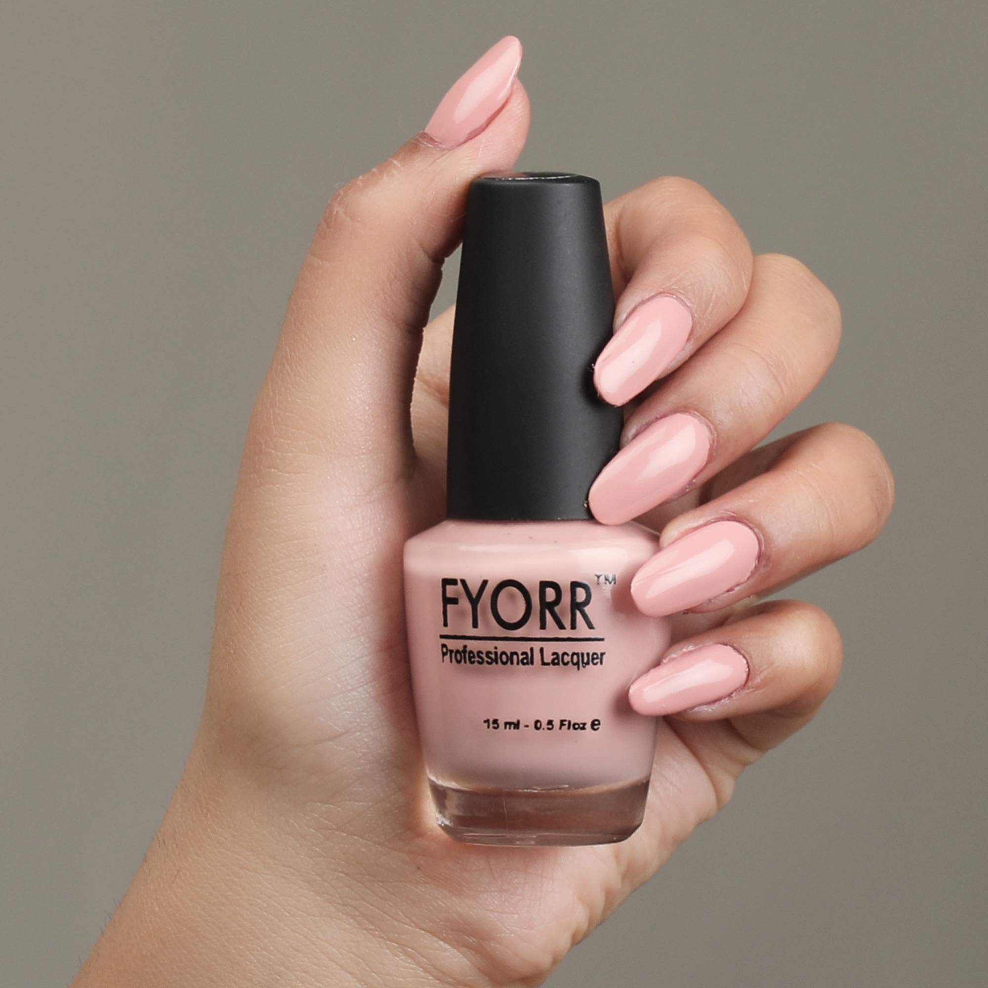 FYORR Light Pink Nude Matte Nail Polish - Long Lasting Smooth Finish Nail Enamel (Barely There) 15ml - Perfect for Everyday Wear, Office & Special Occasions
