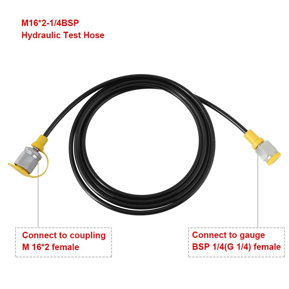 High Pressure Hydraulic Test Hose 2.0m/6FT with M16×2-1/4BSP Coupling - Heavy Duty Hydraulic System Testing for Construction, Mining & Industrial Equipment Maintenance