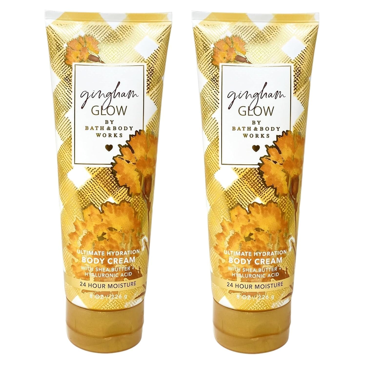 Bath & Body Works Gingham Glow Ultimate Hydration Body Cream - 8 oz (Pack of 2) | Moisturizing Lotion for Dry Skin, Daily Skincare Routine & Gift Sets
