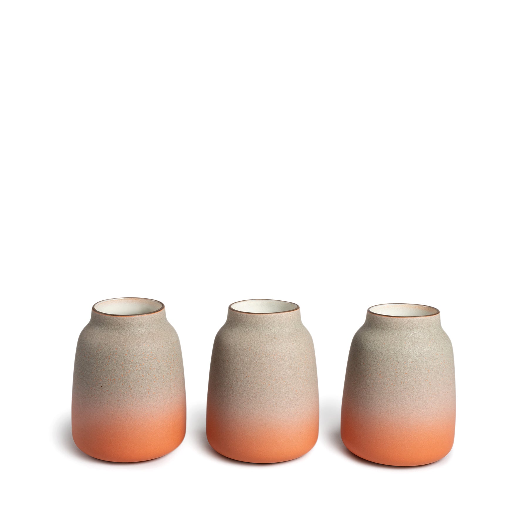 Fog & Tangerine Wide Vase - Modern Decorative Ceramic Flower Vase for Home Decor, Wedding Centerpieces & Living Room Tabletop Arrangements